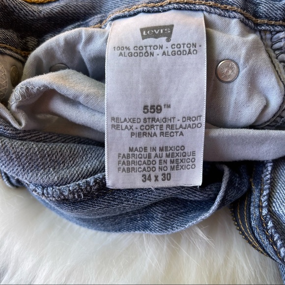 Levi’s 559 Relaxed Straight Distressed Denim Jeans 34 x 30 - Picture 13 of 13